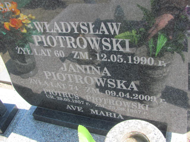 Janina Piotrowska 1935 Konin Łężyn - Grobonet - Wyszukiwarka osób pochowanych