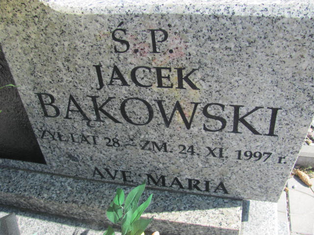 Jacek Bąkowski 1969 Konin Łężyn - Grobonet - Wyszukiwarka osób pochowanych