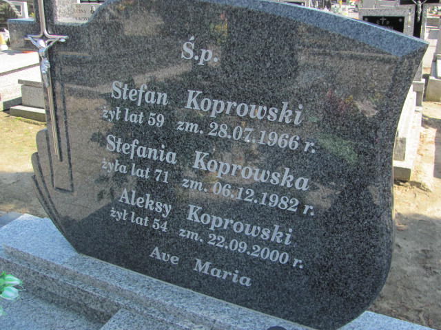 Stefan Koprowski 1907 Konin Łężyn - Grobonet - Wyszukiwarka osób pochowanych