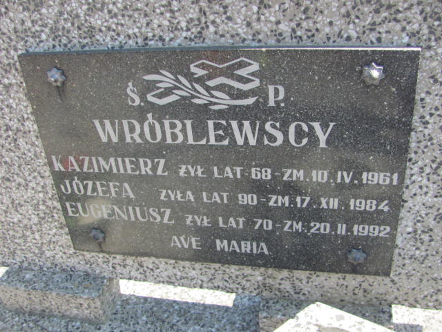Józefa Wróblewska 1895 Konin Łężyn - Grobonet - Wyszukiwarka osób pochowanych